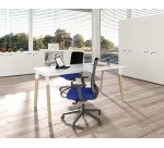 Desk with trapezoidal legs Wood-Metal depth 80 x height 72.5 cm
