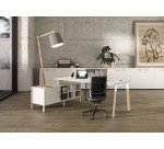 Desk with trapezoidal legs Wood-Metal depth 80 x height 72.5 cm