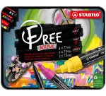 Marqueur Acrylic Stabilo Free - Boite métal de 11
