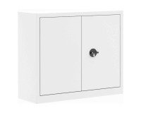 Armoire métal portes battantes monobloc Metily H 100 x L 120 x P 43 cm blanc