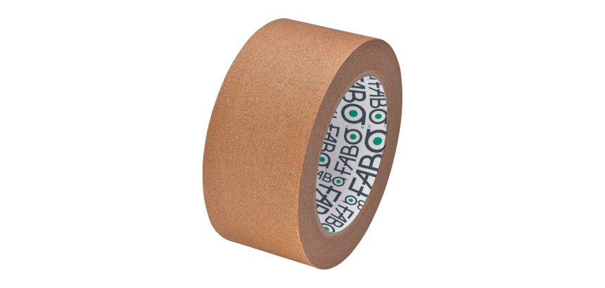 Nastro da imballo Fabo in carta semicrespata FSC®, 50 mm x 50 m, avana