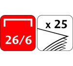 Pince à agrafer maped essentials métal 80x32x205mm 20f agrafes 24/6 25 feuilles agrafes 26/6 coloris noir