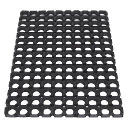 Tapis caillebotis en caoutchouc Eazycare Scrub, noir