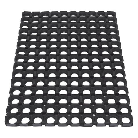 Tapis caillebotis en caoutchouc Eazycare Scrub, noir