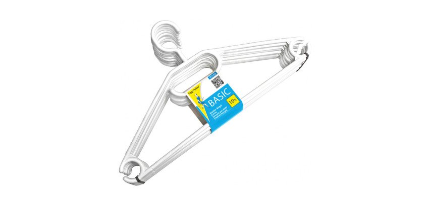 Cintre en plastique avec barre - Lot de 10