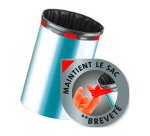 Sac poubelle 10 litres à liens coulissants et bande de fixation Swirl Fixerband noir - 15 sacs