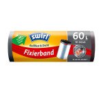 Sac poubelle 60 litres à liens coulissants et bande de fixation Swirl Fixerband noir - 10 sacs