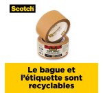 Ruban adhésif d'emballage Kraft brun, 135 g/m², Box Lock Scotch  48 mm X 22,8 m