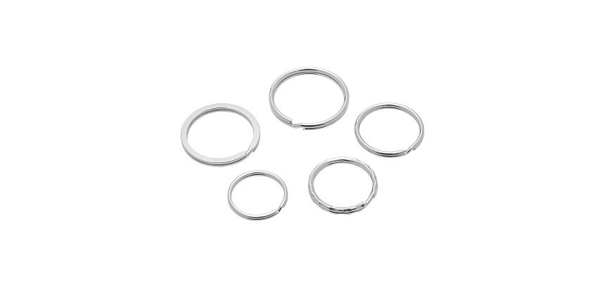 Anneaux porte-clé en métal - Sachet de 15