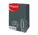 Trombones galvanisés Maped 32 mm - Boîte de 1000