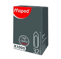 Trombones galvanisés Maped 32 mm - Boîte de 1000