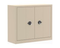 Armoire métal portes pliantes monobloc Elhit H 100 x L 120 x P 43 cm - beige