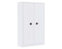 Armoire métal portes pliantes monobloc Elhit H 198 x L 120 x P 43 cm blanc