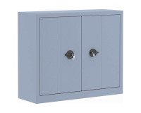 Armoire métal portes pliantes monobloc Elhit H 100 x L 120 x P 43 cm - aluminium