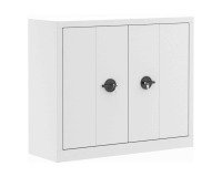 Armoire métal portes pliantes monobloc Elhit H 100 x L 120 x P 43 cm blanc