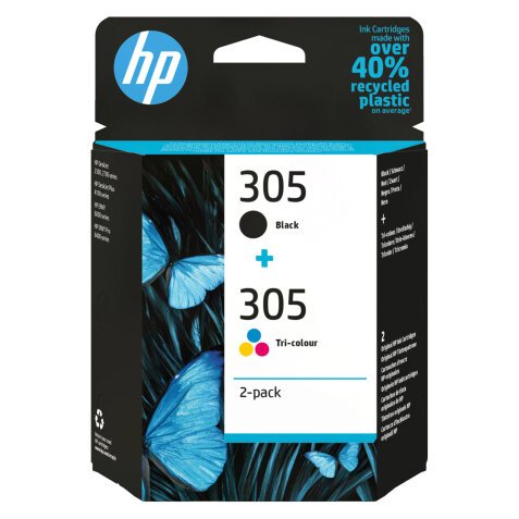 Pack of 4 cartridges HP 305 black and color for inkjet printer