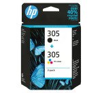 HP Pack de 2 cartouches HP305 noir et couleurs pour imprimante jet d'encre
