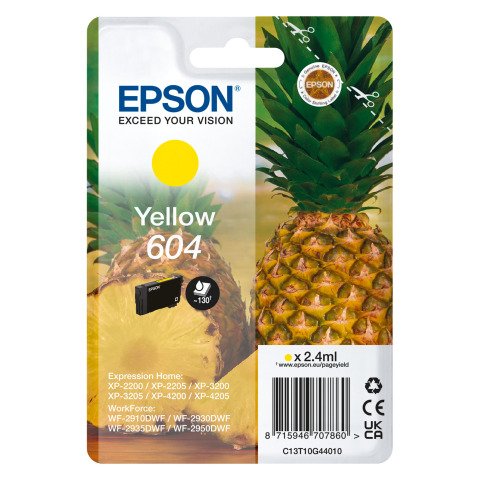 Epson 604 cartucho original color amarillo capacidad estándar (130 páginas)