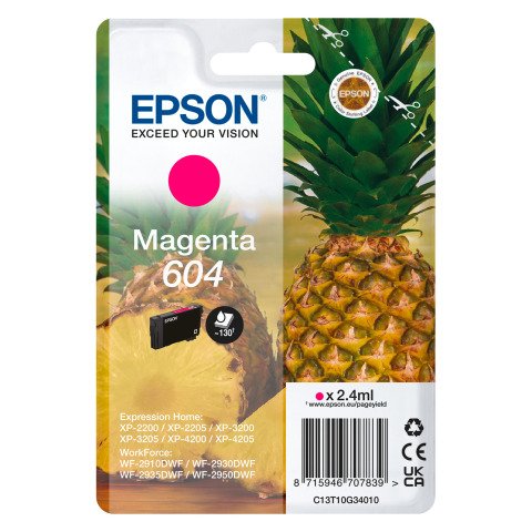 Epson 604 cartucho original color magenta capacidad estándar (130 páginas)