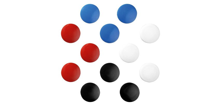 Plots magnétiques Herlitz - Aimants Ø 30 mm couleurs assorties - Lot de 10