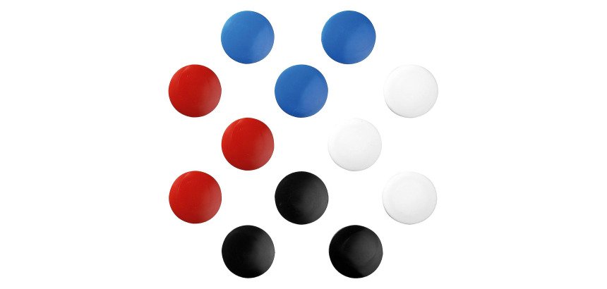 Plots magnétiques Herlitz - Aimants Ø 30 mm couleurs assorties - Lot de 10