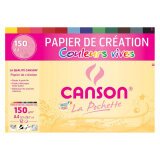 Pochette 12 feuilles papier couleur Création A4 assorti Canson 150 g