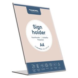 Présentoir de table incliné A4 Europel, transparent