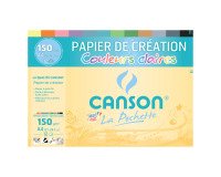 Papier dessin canson colorline grain fin 150g a4 coloris pastels pochette 12f