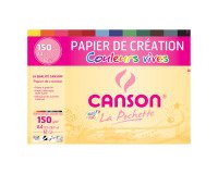 Pochette 12 feuilles papier couleurs vives assorties Canson Création 21 x 29,7 cm, 150 g