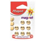 Maped magnets, 10 mm, gold, blister pack of 8 pieces