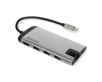 Hub USB C 8 en 1 Verbatim (usb-c / usb-a x3 / HDMI / Ethernet / Micro SD)