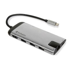 Hub USB C 8 en 1 Verbatim (usb-c / usb-a x3 / HDMI / Ethernet / Micro SD)