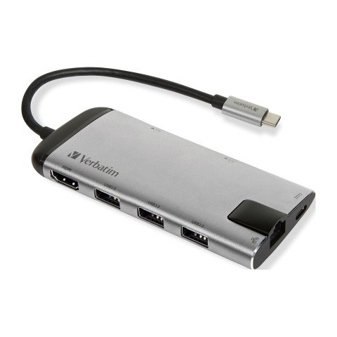 Hub USB C 8 en 1 Verbatim (usb-c / usb-a x3 / HDMI / Ethernet / Micro SD)