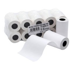 Rotolo termico per mini POS - anima 12 mm - Bpa Free - larghezza 57 mm - Diametro esterno 30 mm - confezione da 10 rotoli