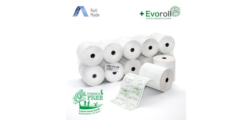 Rotoli in carta termica per registratori di cassa, Fenol free - 80 mm