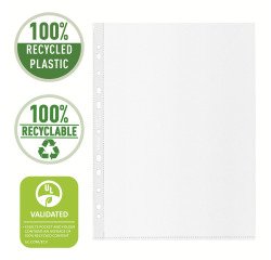 Fundas multitaladro A4 PP Piel de naranja 70 micras Esselte Reciclada 11 taladros  - Caja de 100