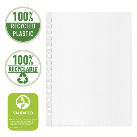 Fundas multitaladro A4 PP Piel de naranja 70 micras Esselte Reciclada 11 taladros - Caja de 100