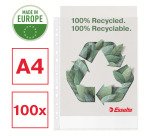 Fundas multitaladro A4 PP Piel de naranja 70 micras Esselte Reciclada 11 taladros  - Caja de 100