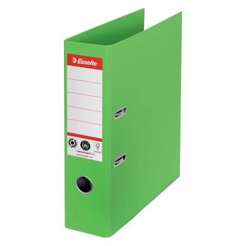 Archivador de palanca CO2 Neutral Nº1, Cartón forrado de papel, A4, Lomo 75mm Verde manzana