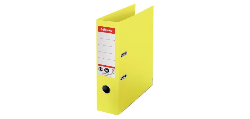 Archivador de palanca CO2 Neutral Nº1, Cartón forrado de papel, A4, Lomo 75mm amarillo
