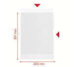 Dossier uñero Esselte PP reciclado 100 micras, Piel de naranja. A4 transparente - Caja de 100