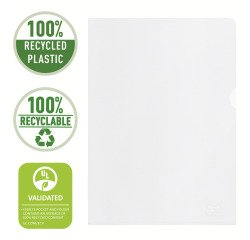 Dossier uñero Esselte PP reciclado 100 micras, Piel de naranja. A4 transparente - Caja de 100