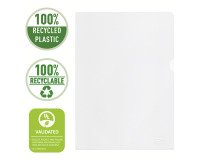 Dossier uñero Esselte PP reciclado 100 micras, Piel de naranja. A4 transparente - Caja de 100