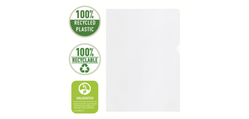 Dossier uñero Esselte PP Recycle 100 micras, Piel de naranja. A4 transparente - Caja de 100