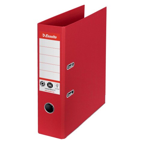 Archivador de palanca CO2 Neutral Nº1, Cartón forrado de papel, A4, Lomo 75mm Rojo