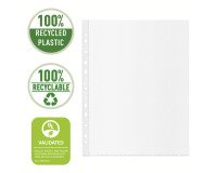 Fundas multitaladro A4 maxi PP Piel de naranja 70 micras Esselte Reciclada 11 taladros - Caja de 100