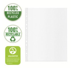 Fundas multitaladro A4 maxi PP Piel de naranja 70 micras Esselte Reciclada 11 taladros - Caja de 100