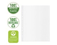 Fundas multitaladro A4 maxi PP Piel de naranja 100 micras Esselte Reciclada 11 taladros - Caja de 50