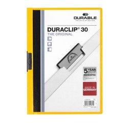 Dossier pinza lateral metálica Duraclip® 30 hojas A4 Durable amarillo