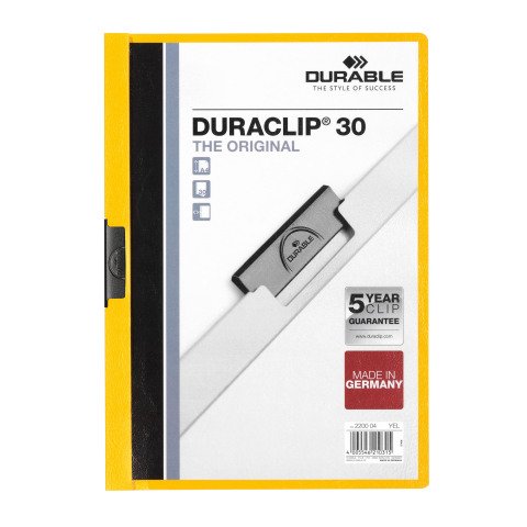 Dossier pinza lateral metálica Duraclip® 30 hojas A4 Durable amarillo